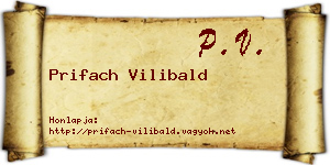 Prifach Vilibald névjegykártya